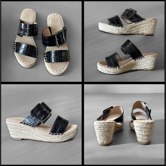 Vintage Havana Robin Wedge Sandals in Black - Picture 12 of 14